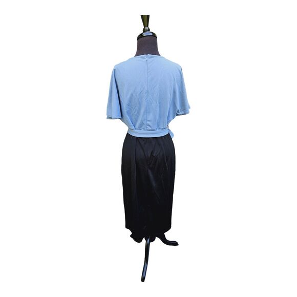 GRACE KARIN Womens Pencil Dress Flutter Sleeve Knee Length Blue Black Stretch - Picture 3 of 10